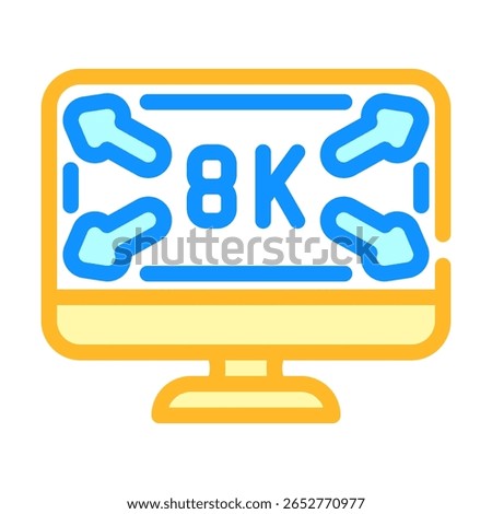 high definition display color icon vector. high definition display sign. isolated symbol illustration