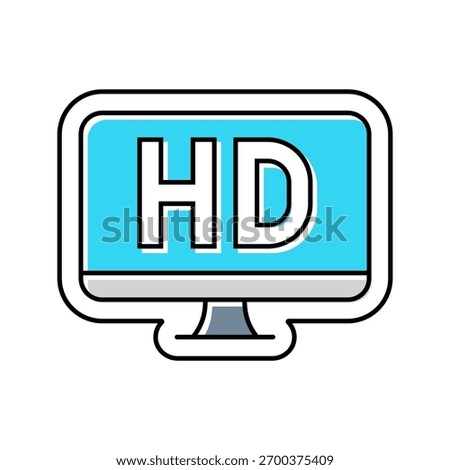 high definition display color icon vector. high definition display sign. isolated symbol illustration