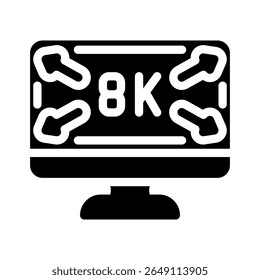 high definition display glyph icon vector. high definition display sign. isolated symbol illustration