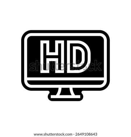 high definition display glyph icon vector. high definition display sign. isolated symbol illustration