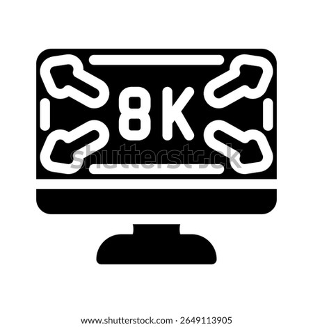 high definition display glyph icon vector. high definition display sign. isolated symbol illustration