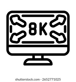 high definition display line icon vector. high definition display sign. isolated contour symbol black illustration