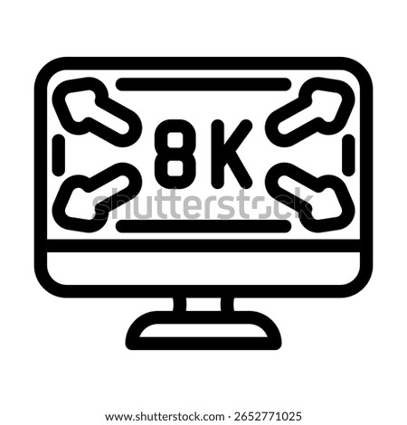 high definition display line icon vector. high definition display sign. isolated contour symbol black illustration