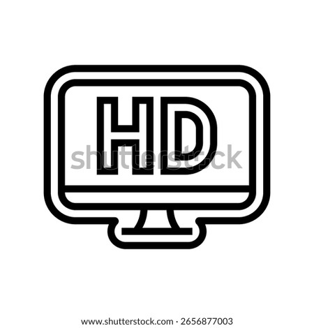 high definition display line icon vector. high definition display sign. isolated contour symbol black illustration