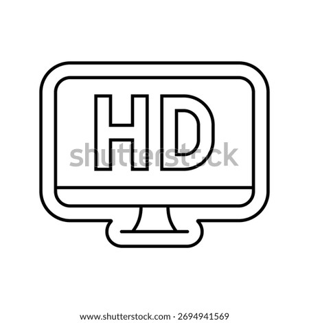 high definition display line icon vector. high definition display sign. isolated contour symbol black illustration