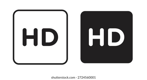Icono de Alta definición en estilo doodle y stroke.