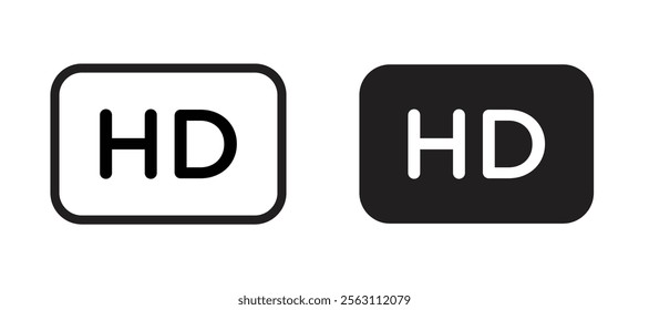 High definition icons in black line and filled versions