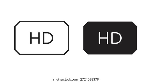 Iconos de Alta definición, Vector de línea. conjunto de símbolos sólidos