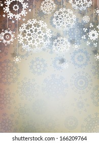 High definition snowflakes on beige background. EPS 10 vector