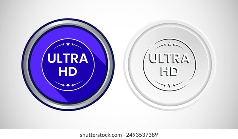 High Definition TV Icon Button Set Design Illustration