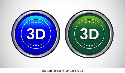 High Definition TV Icon Button Set Design Illustration