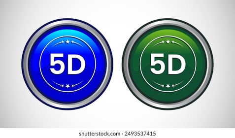 High Definition TV Icon Button Set Design Illustration