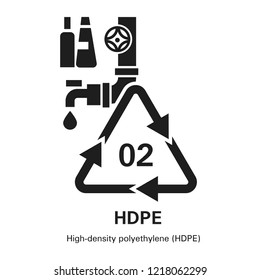 High density polyethylene icon. Simple illustration of high density polyethylene vector icon for web design isolated on white background