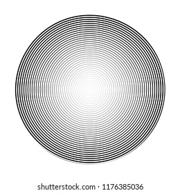 High density thin spiral in a circle. 3D sphere effect. Vector illustration.