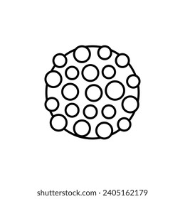 High density vector icon. Porous dense porosity vector illustration in black and white color.