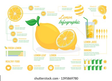 High Detail Fresh Lemonade Infographic Chart Composition Poster Illustration, Suitable For Education, Presentation, Print and Other Related Occasion