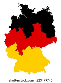 High detail of Germany vector illustration map with flag