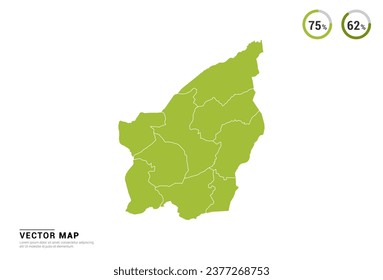 High Detail Green silhouette of San Marino map on white background vector.