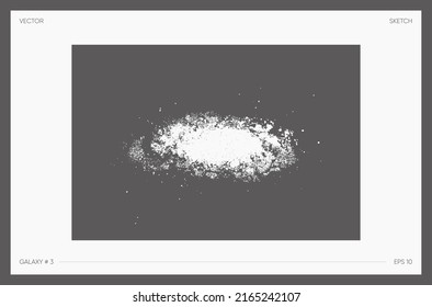 High detail illustration of galaxy, nebula sketch, celestial object