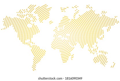 High detail lines world map. vector illustration of earth map