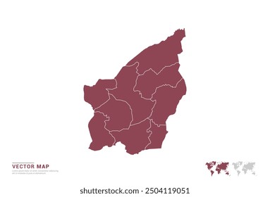 High Detail Red silhouette of San Marino map on white background vector.