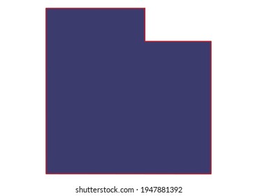 High detail solid vector map of Utah with official USA flag colors. Utah map isolated on white background. The map is appropriate for digital editing and prints of any size. 