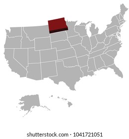 High Detail United States America USA Map With Zonning Area