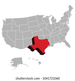 High Detail United States America USA Map With Zonning Area