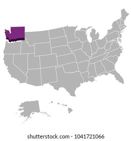 High Detail United States America USA Map With Zonning Area