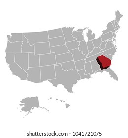 High Detail United States America USA Map With Zonning Area