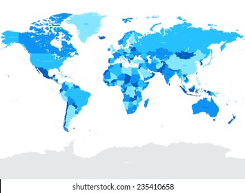 High Detail Vector Political World Map illustration, cleverly organized with layers. 