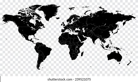 High Detail Vector Political World Map illustration, cleverly organized with layers