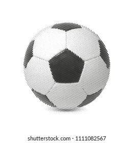 High Detail vector soccer ball in engraved style.