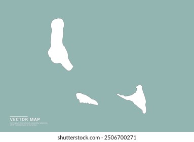 High Detail White silhouette of Comoros map on green background vector.