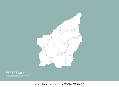 High Detail White silhouette of San Marino map on green background vector.