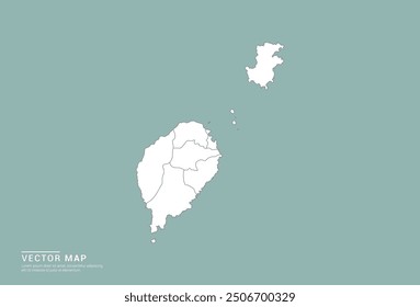 High Detail White silhouette of Sao Tome map on green background vector.