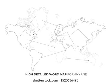 High Detail World map polygonal design