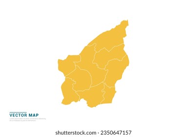 High Detail Yellow silhouette of San Marino map on white background vector.