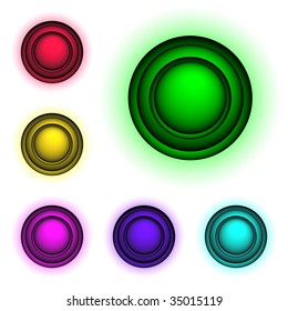 High detailed 3d buttons for web design, vector