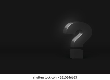 High detailed 3D dark gray character, on black background, vector illustration