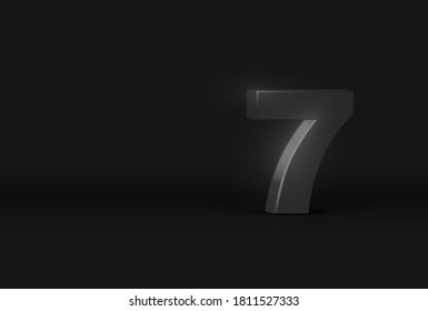 High detailed 3D dark gray character, on black background, vector illustration