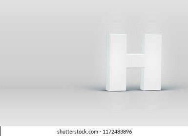 High detailed 3D font character 'H', vector illustration