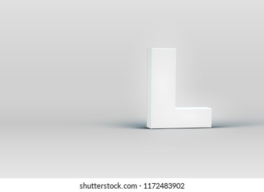 High detailed 3D font character 'L', vector illustration