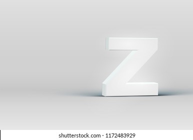 High detailed 3D font character 'Z', vector illustration