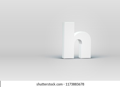 High detailed 3D font character 'h', vector illustration