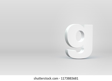 High detailed 3D font character 'g', vector illustration