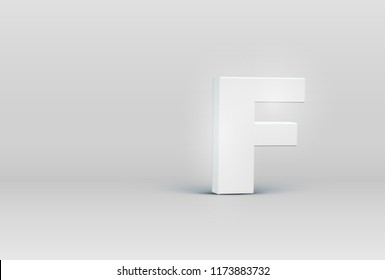 High detailed 3D font character 'F', vector illustration