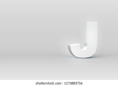 High detailed 3D font character 'J', vector illustration