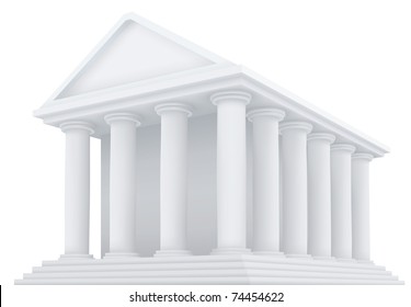 High detailed 3d vector illustration of an ancient building