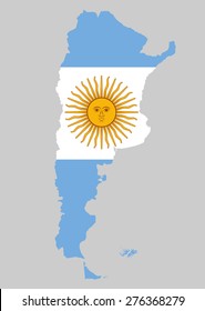 High detailed of Argentina vector illustration map with flag